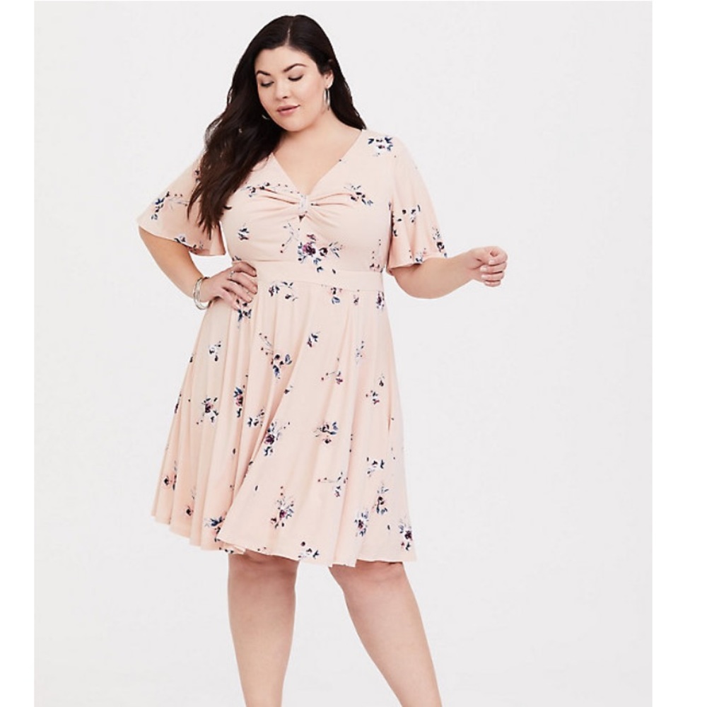 Torrid Blush Floral Studio Knit Dress 4x